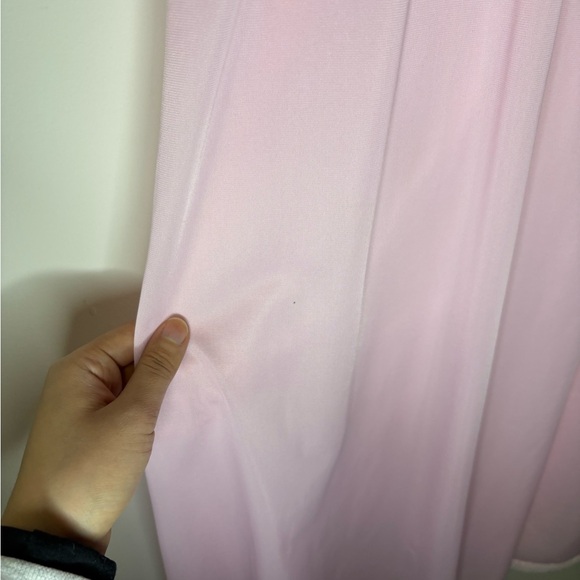 Vintage 60s 70s Pink Collared Lace Trim Nightgown Mini Shift Dress L - Picture 4 of 4